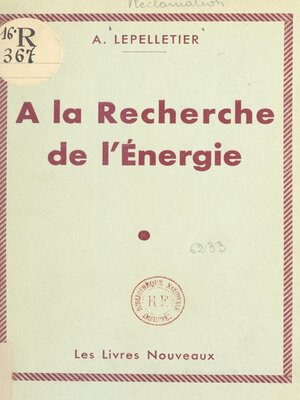cover image of À la recherche de l'énergie